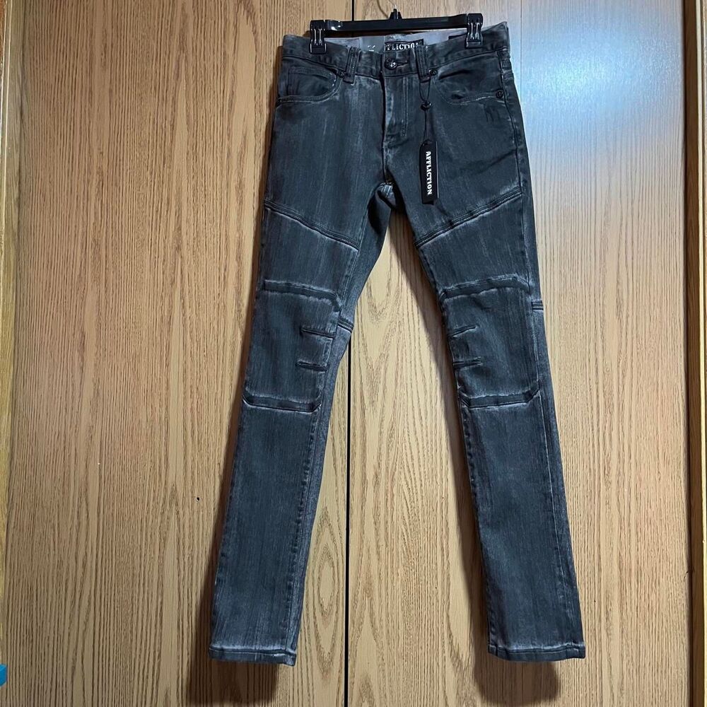 Affliction Men's Black and Grey Jeans